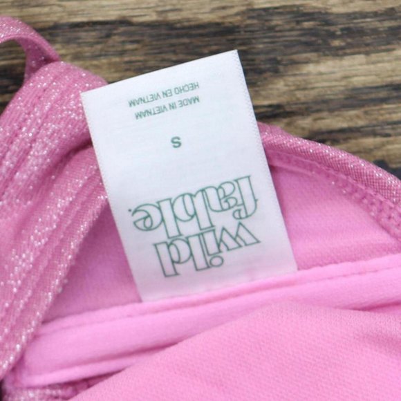 NEW Wild Fable Womens Cut Out One Piece Swimsuit 87763489 Pink Lurex S - Picture 4 of 4